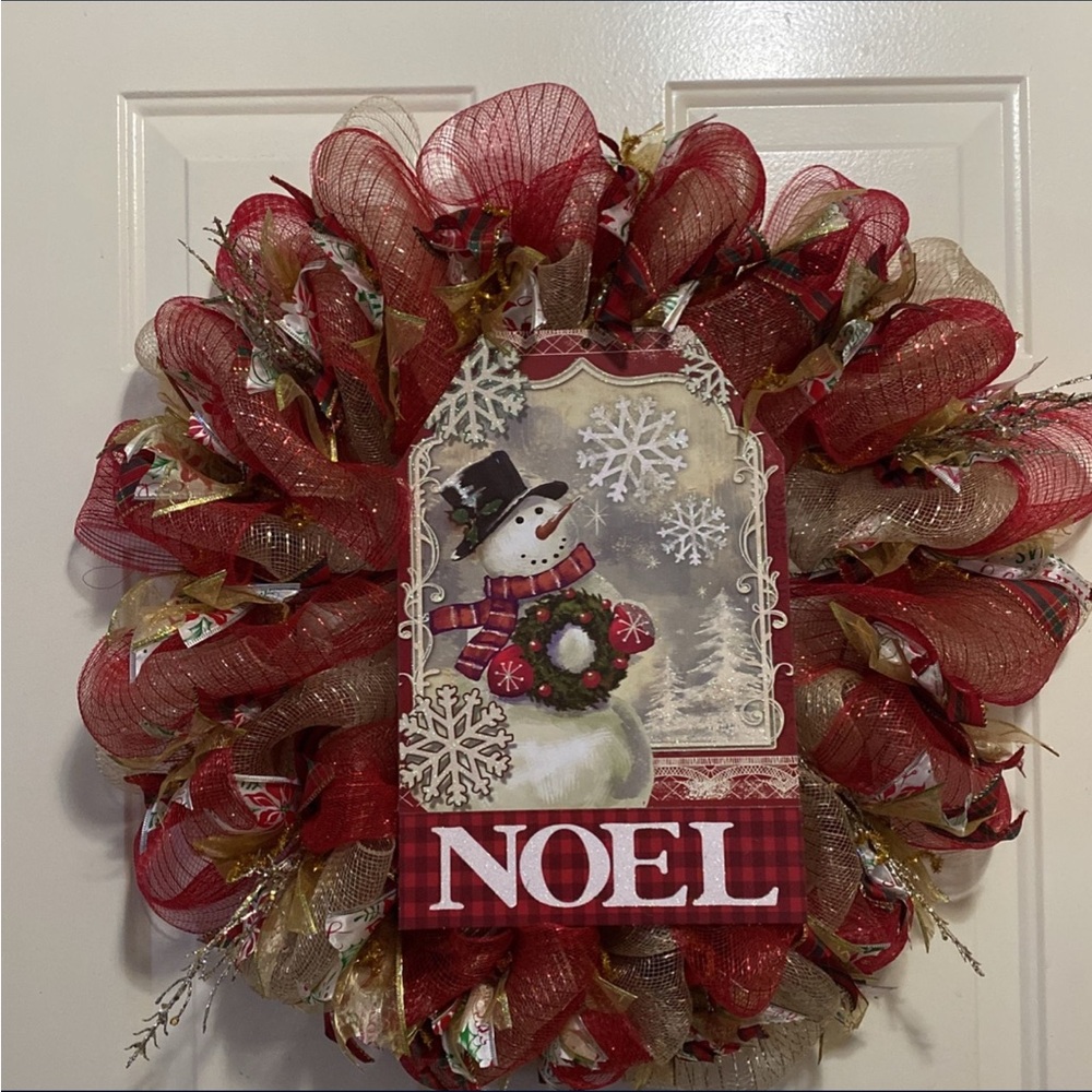 Handmaid Red & Gold Christmas Wreath